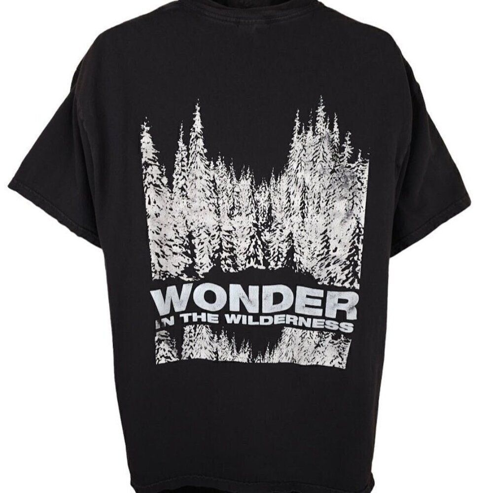 Vintage Wonder In The Wilderness T Shirt Mens Size XL Black Nature Tee New Life